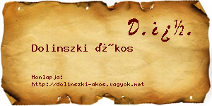 Dolinszki Ákos névjegykártya
