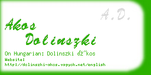 akos dolinszki business card